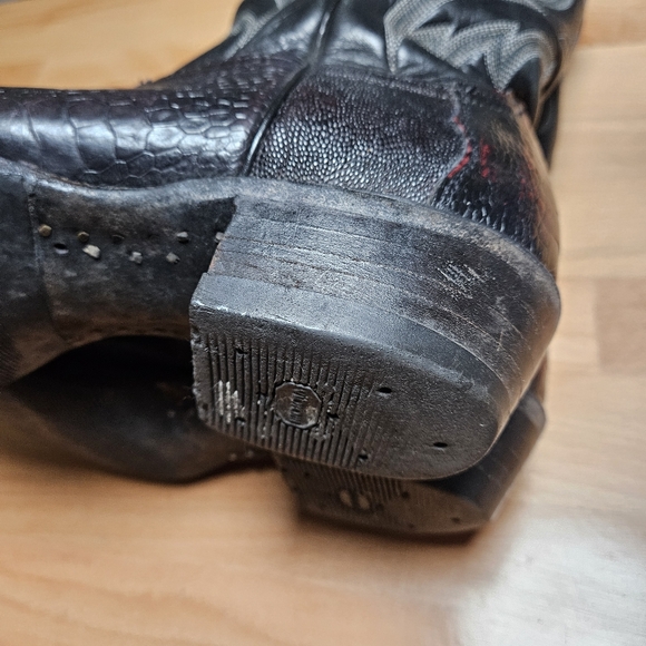 Nocona Boots Mens Black Leather Western Cowboy Boots Size 9D - Picture 6 of 15